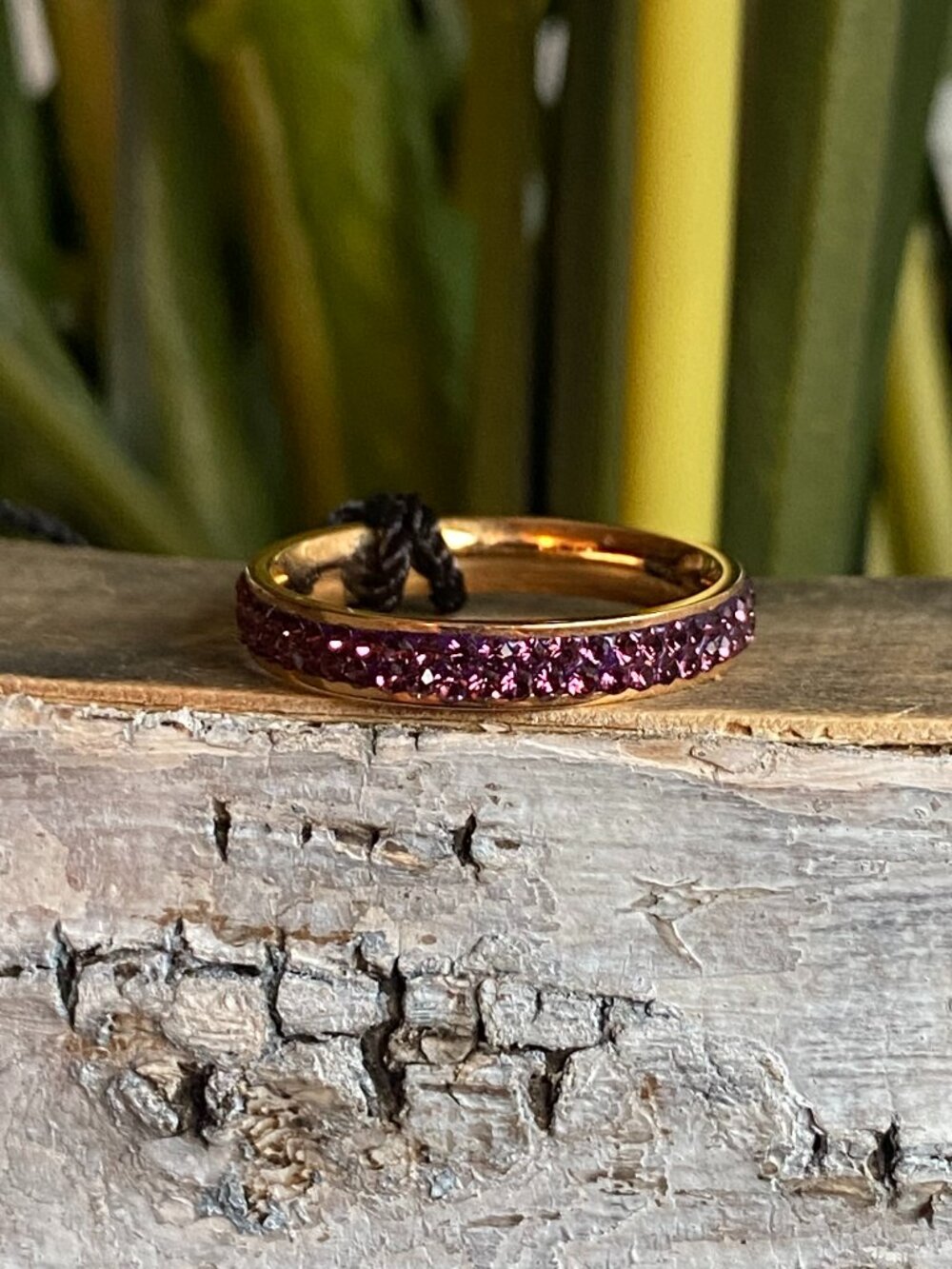Fifth Ave Amethyst Purple Swarovski Crystal Eternity Ring Rose Gold 8